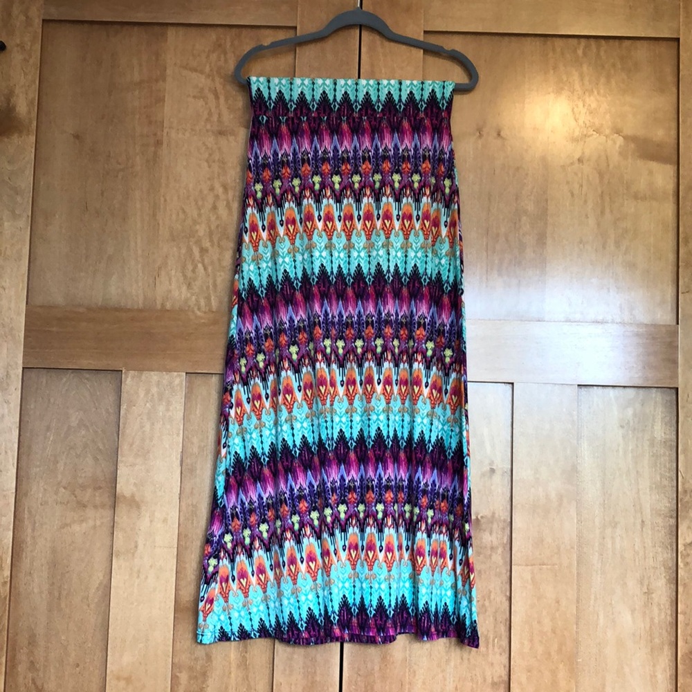 Multi color long maxi skirt